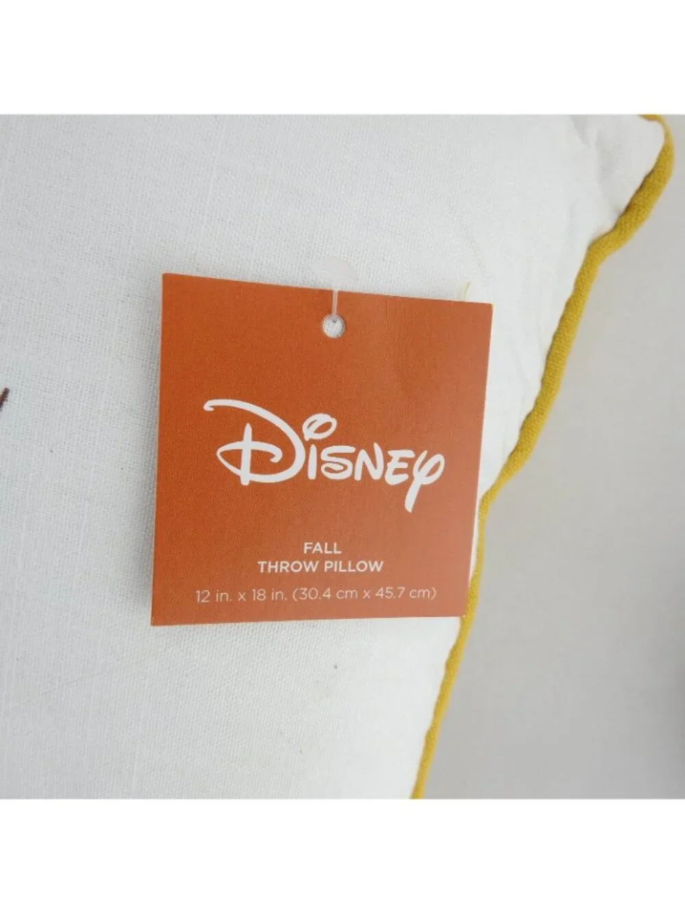 New Disney Fall Throw Pillow Mickey Minnie Mouse Embroidered Yellow 17
